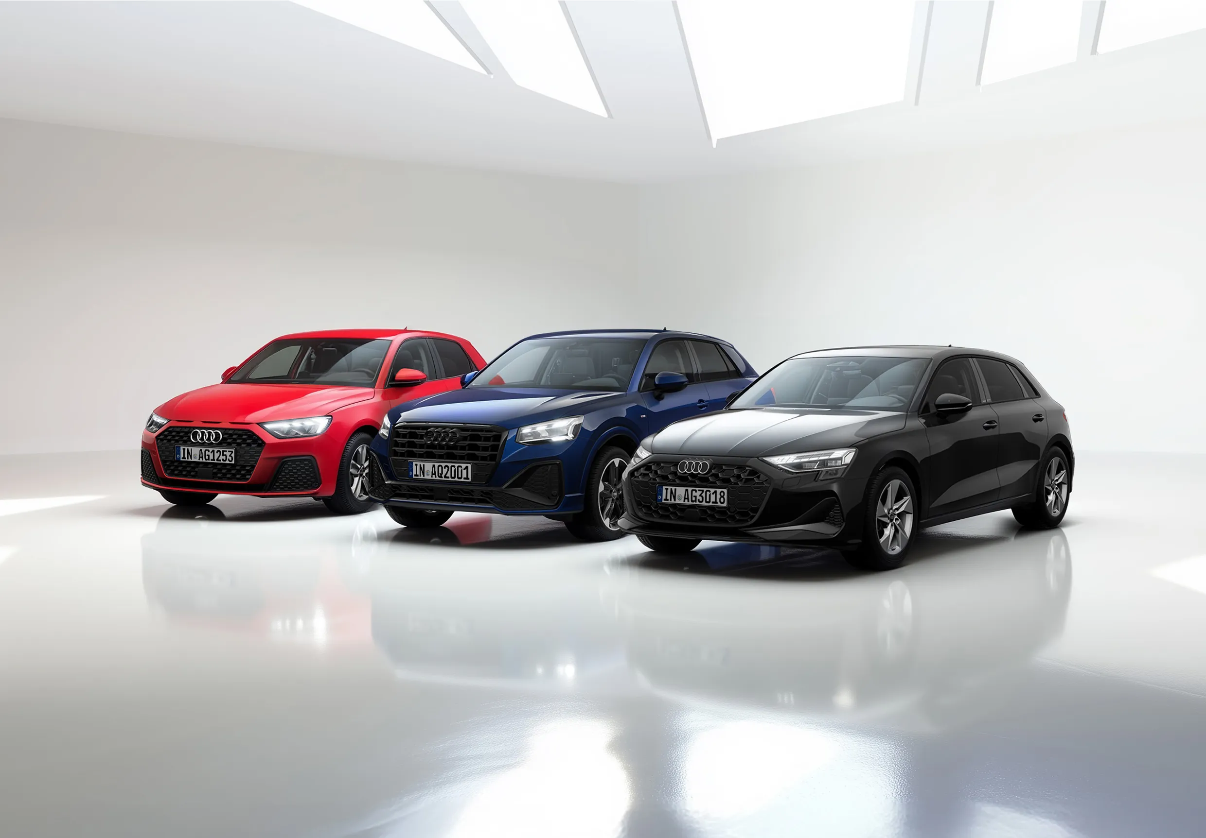 AI-generiertes Range-Bild der Audi B2C-Modelle